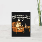 Funny Hedgehog Reading Book 67 Six Seven Meme  カード (正面)