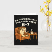Funny Hedgehog Reading Book 67 Six Seven Meme  カード (黄色い花)