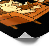 Funny Hedgehog Reading Book 67 Six Seven Meme  ポスター (角)