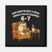 Funny Hedgehog Reading Book 67 Six Seven Meme  マグネット (正面)