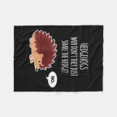 Funny Hedgehogs Why Don't They Just Share The Hedg フリースブランケット (正面(横))