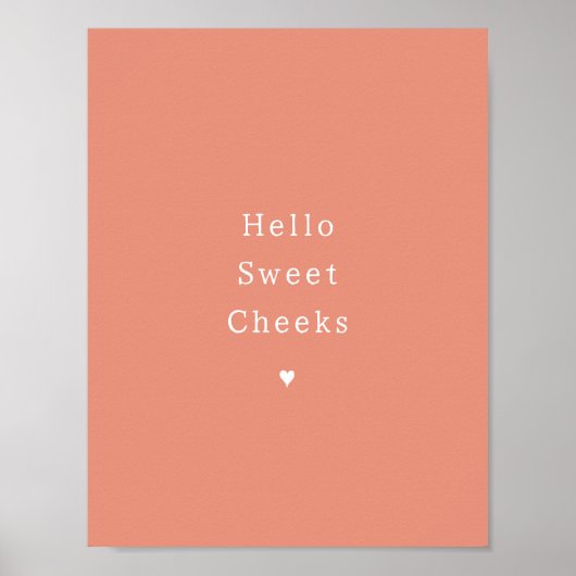 Funny Hello Sweet Cheeks Bathroom Poster ポスター (正面)