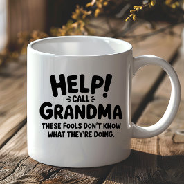 Funny Help Call Grandma Gift Grandmother  コーヒーマグカップ