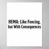 Funny Hema Shirt - Like Fencing But With Consequen ポスター (正面)