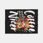 Funny Highland Cow Coffee Makes Me Nicer Quote Hum フリースブランケット (正面(横))