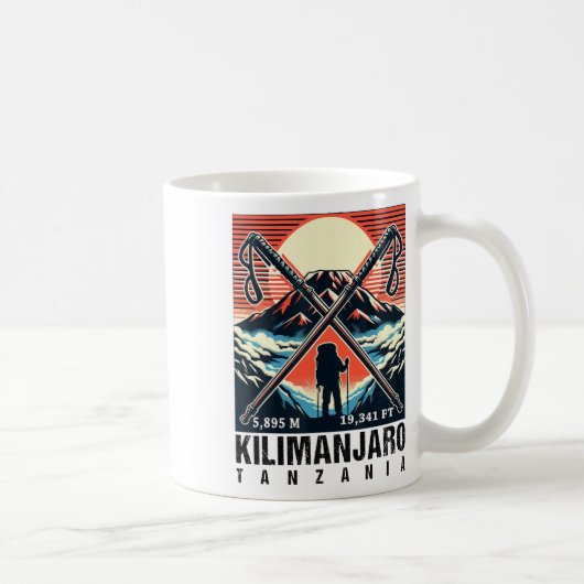 Funny Hiking Art Climbed Mount Kilimanjaro For Hik コーヒーマグカップ (右)