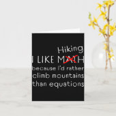 Funny Hiking Over Math Humor Mountains Vs Equation カード (黄色い花)