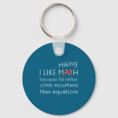 Funny Hiking Over Math Humor Mountains Vs Equation キーホルダー (正面)