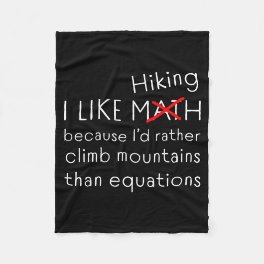 Funny Hiking Over Math Humor Mountains Vs Equation フリースブランケット (正面)