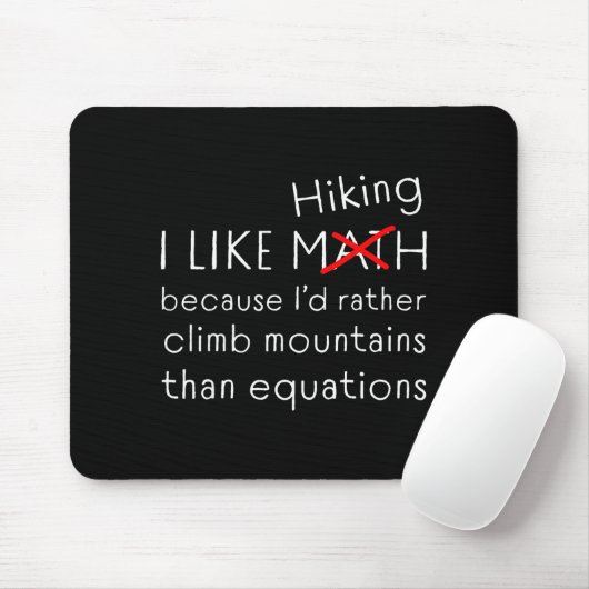 Funny Hiking Over Math Humor Mountains Vs Equation マウスパッド (マウス)