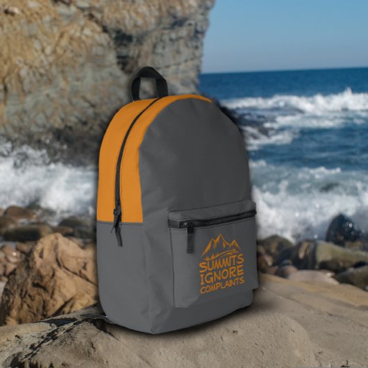 Funny Hiking Quote Mountain Trail  gray Backpack プリントバックパック