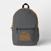Funny Hiking Quote Mountain Trail  gray Backpack プリントバックパック (正面)