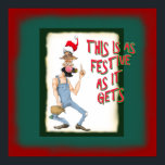 Funny Hillbilly cartoon Poster no christmas spirit ポスター<br><div class="desc">Hillbilly with no christmas spirit.  Very funny</div>