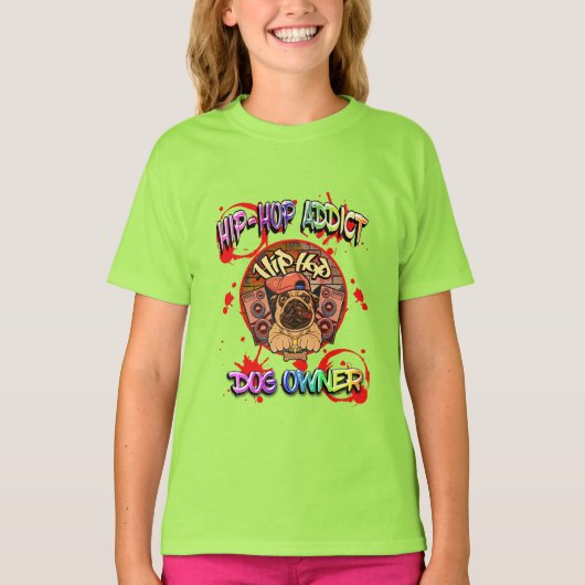 FUNNY HIP-HOP DOG Tシャツ (正面)