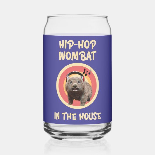 Funny Hip-hop Wombat in the House ガラス缶 (左)