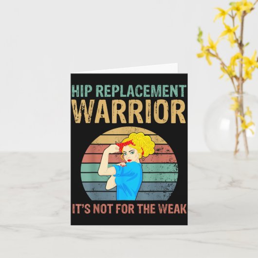 Funny Hip Replacement Warrior New Prosthetic Women カード (黄色い花)