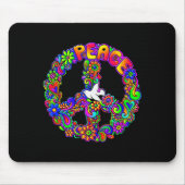 Funny Hipe Flower Wer Peace Sign Tee  マウスパッド (正面)