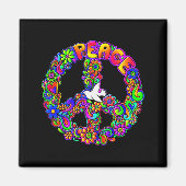 Funny Hipe Flower Wer Peace Sign Tee  マグネット (正面)