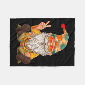 Funny Hipe Gnome Peace Sign Gnomes Lovers Men Wome フリースブランケット (正面(横))