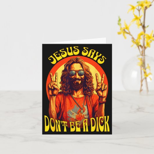 Funny Hipe Jesus Don't Be A  カード (黄色い花)