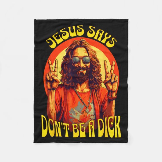 Funny Hipe Jesus Don't Be A フリースブランケット (正面)