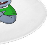 Funny hippo soccer player cartoon illustration カッティングボード (角)
