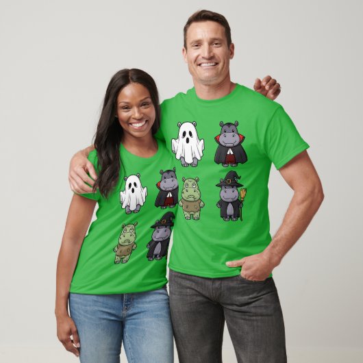 Funny Hippo Spooky Ghost Boo Horror Pumpkin Hippo Tシャツ (ユニセックス)