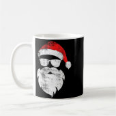 Funny Hipster Santa Face With Hat Beard &amp; Gles コーヒーマグカップ (左)