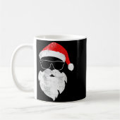 Funny Hipster Santa Face With Hat Beard &amp; Gles コーヒーマグカップ (左)