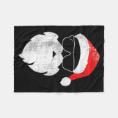 Funny Hipster Santa Face With Hat Beard &amp; Gles フリースブランケット (正面(横))