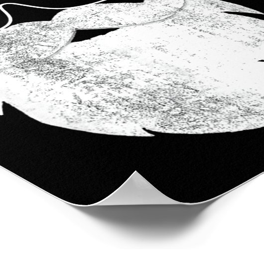 Funny Hipster Santa Face With Hat Beard &amp; Gles ポスター (角)