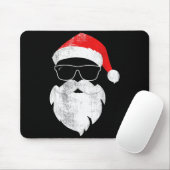 Funny Hipster Santa Face With Hat Beard &amp; Gles マウスパッド (マウス)