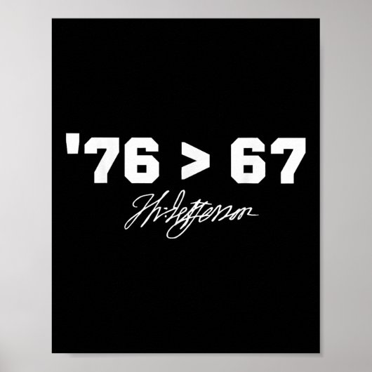 Funny History 76 67 Thomas Jefferson Six Seven Mem ポスター (正面)