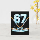 Funny Hockey 67 Meme 6-7 Six Seven Gen Alpha Ice H カード (黄色い花)