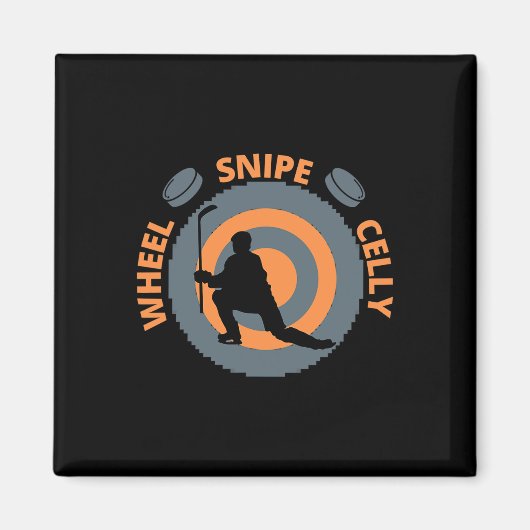 Funny Hockey Celebrations Wheel Snipe Celly Hockey マグネット (正面)