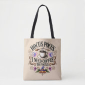 Funny Hocus Pocus I Need Coffee Witch トートバッグ (正面)
