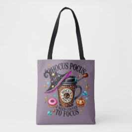 Funny Hocus Pocus I Need Coffee Witch トートバッグ