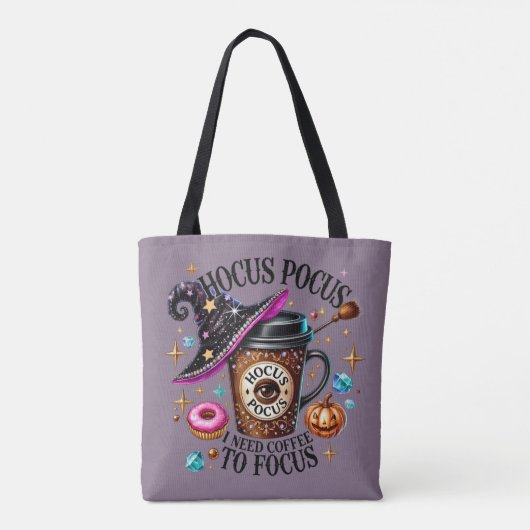 Funny Hocus Pocus I Need Coffee Witch トートバッグ (裏面)
