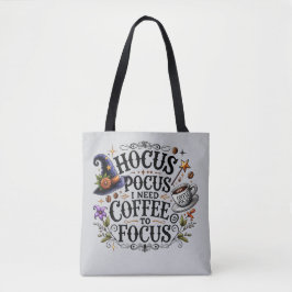 Funny Hocus Pocus I Need Coffee Witch トートバッグ