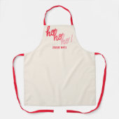 Funny Hohoho Joyeux Noel Red Pink Typography  エプロン (正面)