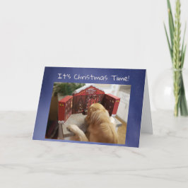 Funny Holiday card Dog with Treats Advent Calendar カード