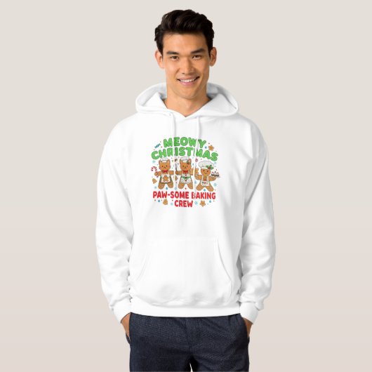 Funny Holiday Cat Cookie Sweatshirt" パーカ (正面フル)