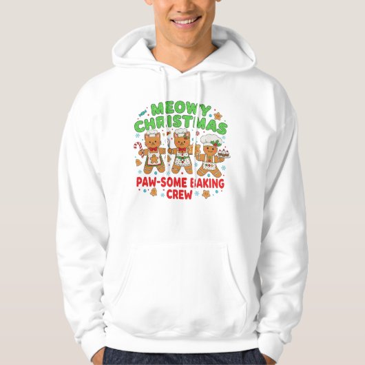 Funny Holiday Cat Cookie Sweatshirt" パーカ (正面)