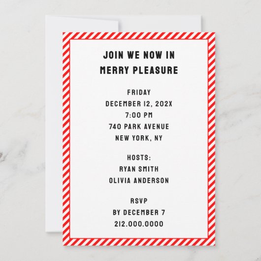 Funny Holiday Party 招待状 (裏面)