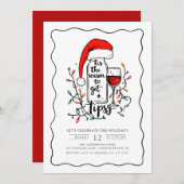 Funny Holiday Party Invitation Wine Theme 招待状 (正面/裏面)