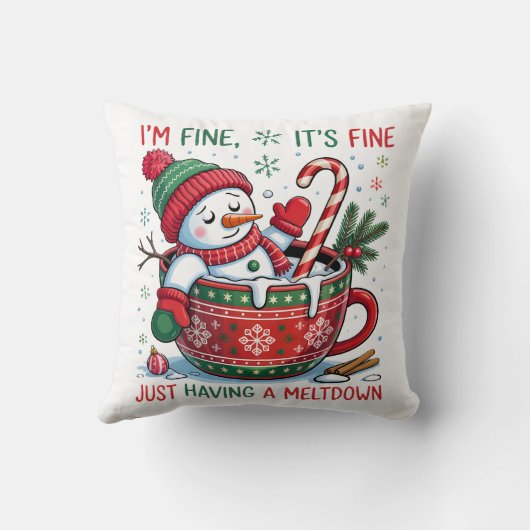 “Funny Holiday  – Snowman Meltdown Gift  クッション (裏面)