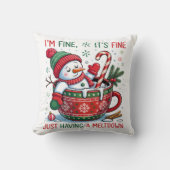 “Funny Holiday – Snowman Meltdown Gift クッション (正面)