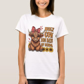 Funny Holy Cow 100 Days of School Western Boho Tea Tシャツ (正面)