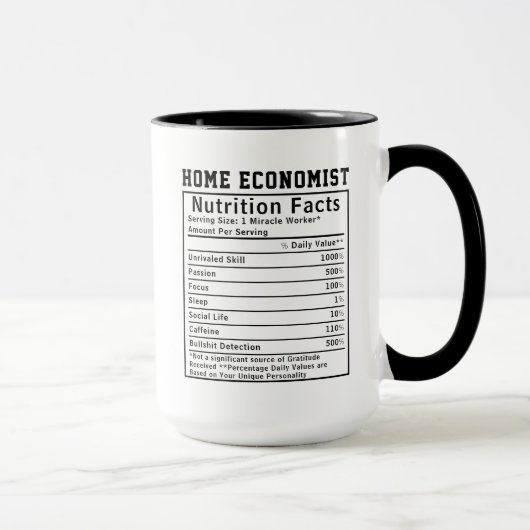Funny Home Economist Nutrition Facts Household  マグカップ (右)