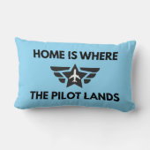 Funny Home Is Where The Pilot Lands Plane Welcome  ランバークッション (裏面)